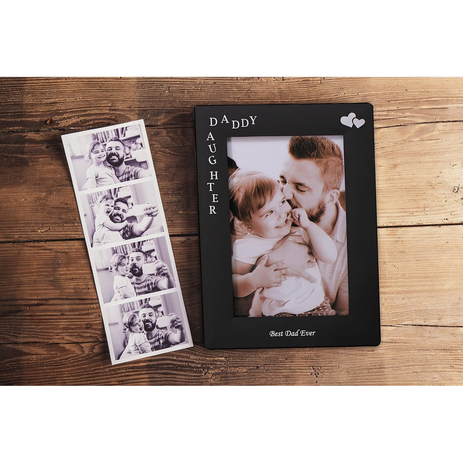 Daddy and Daughter Engraved Photo Frame, detail view